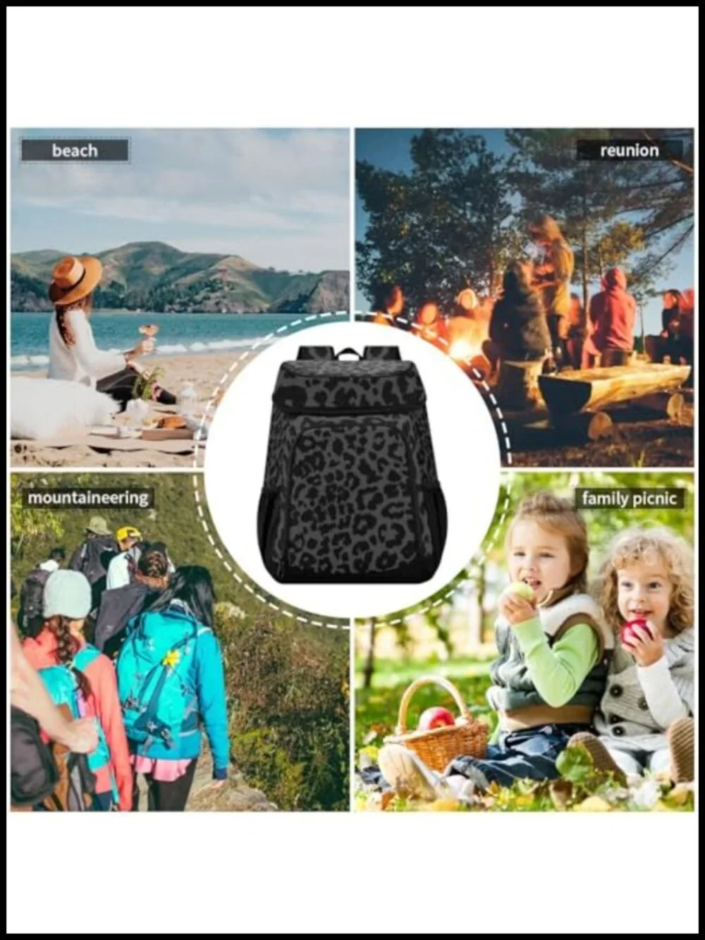 Insulated Waterproof Backpack Cooler for Hiking Camping Beach, Holds 36 Cans